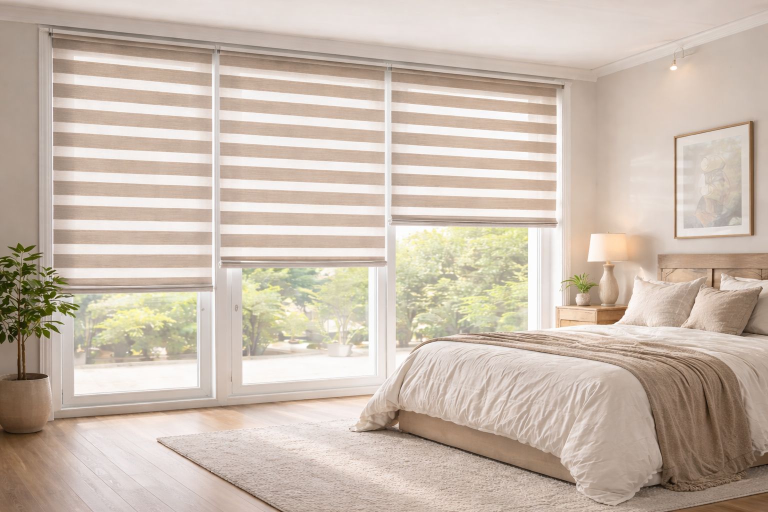 וילון זברה לחדר שינה